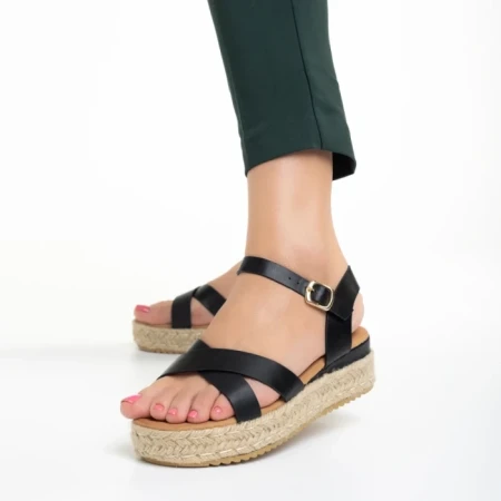 Дамски сандали  черни  от еко кожа  Ophir