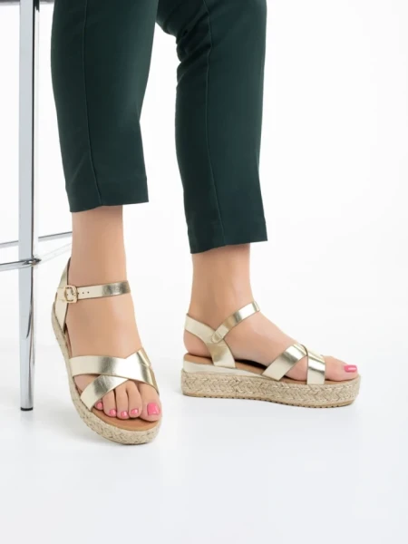 Дамски сандали  златисти  от еко кожа  Ophir