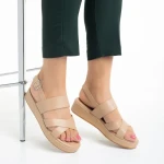 Дамски сандали  бежови от еко кожа  Eirene