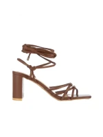 Дамски сандали  кафяви  от еко кожа  Polona
