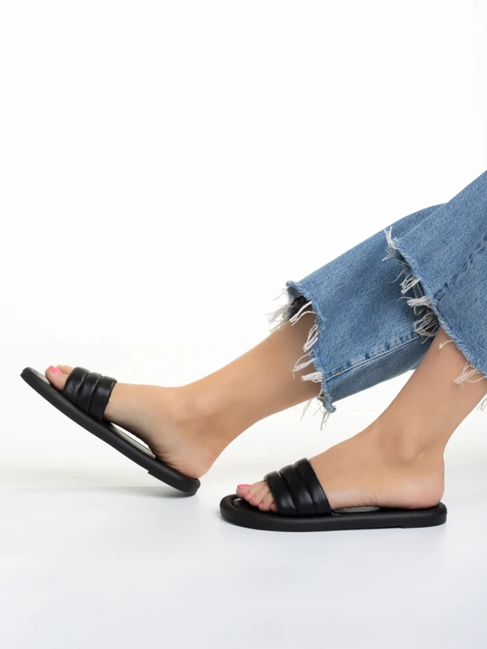 Дамски чехли  черни  от еко кожа Gerel