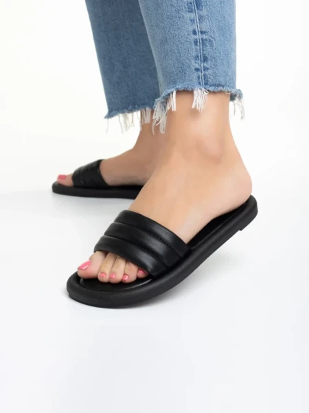 Дамски чехли  черни  от еко кожа Gerel