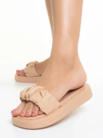 Дамски чехли  бежови  от еко кожа Imbi