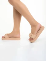 Дамски чехли  бежови  от еко кожа Imbi