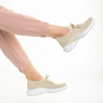 Дамски спортни обувки  бежови  от текстилен материал  Matrona