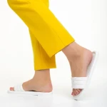 Дамски чехли  бели  от еко кожа Gerel