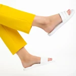 Дамски чехли  бели  от еко кожа Gerel