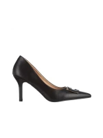 Дамски обувки  черни  с ток от еко кожа Katla