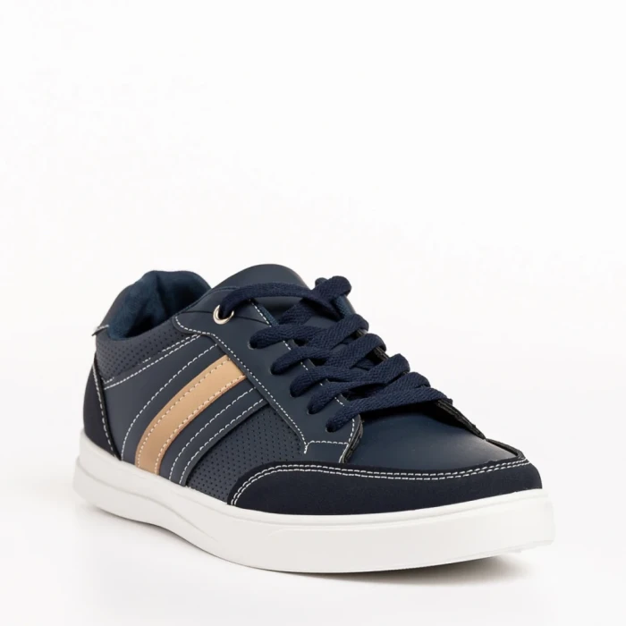 Мъжки спортни обувки  сини от еко кожа Seamus