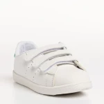 Детски спортни обувки  бели  със зелено  от еко кожа Barney