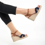 Дамски сандали  Girlhood сини  от естествена кожа  Ainara