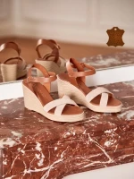 Дамски сандали  Girlhood бежови  от естествена кожа  Ainara