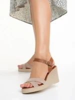 Дамски сандали  Girlhood бежови  от естествена кожа  Ainara