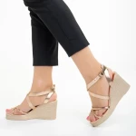 Дамски сандали  Girlhood златисти  от естествена кожа  Basira