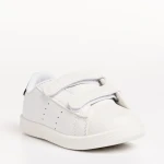 Детски спортни обувки  бели  с черно  от еко кожа Barney