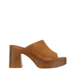 Дамски чехли  Girlhood камел  от велур  Anisa