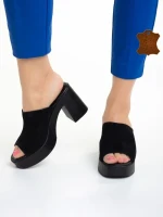 Дамски чехли  Girlhood черни  от велур  Anisa