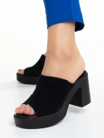 Дамски чехли  Girlhood черни  от велур  Anisa