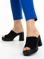 Дамски чехли  Girlhood черни  от велур  Anisa