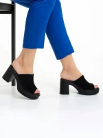 Дамски чехли  Girlhood черни  от велур  Anisa