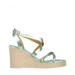 Дамски сандали  Girlhood зелени  от естествена кожа  Basira