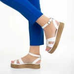 Дамски сандали  Girlhood бели  от естествена кожа  Caderina