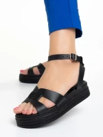 Дамски сандали  Girlhood черни  от естествена кожа  Caderina