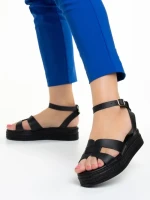 Дамски сандали  Girlhood черни  от естествена кожа  Caderina