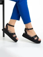 Дамски сандали  Girlhood черни  от естествена кожа  Caderina