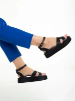 Дамски сандали  Girlhood черни  от естествена кожа  Caderina