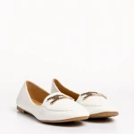 Дамски мокасини  бели  от еко кожа Aelia