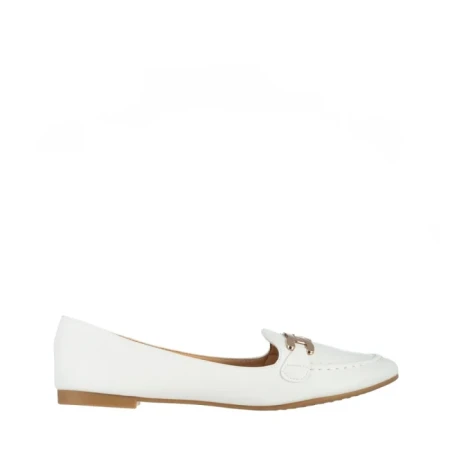 Дамски мокасини  бели  от еко кожа Aelia