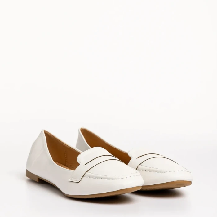 Дамски мокасини  бели  от еко кожа Adelais