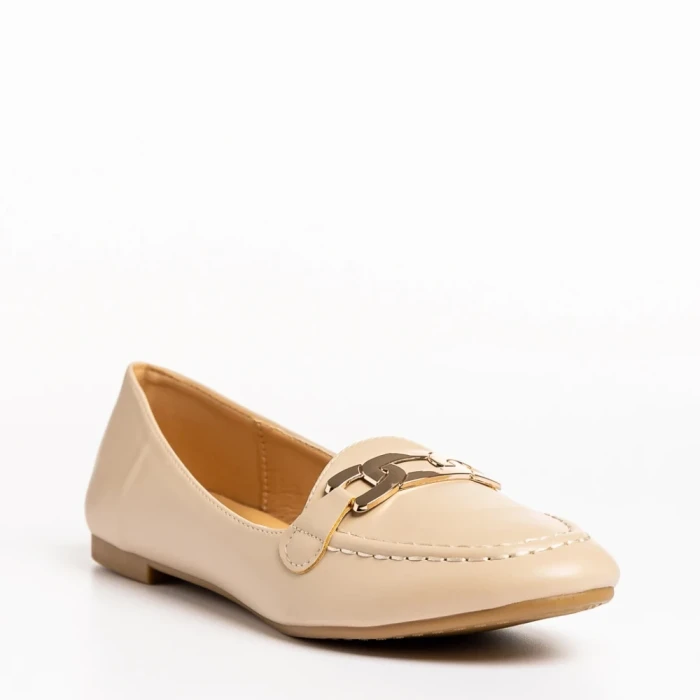 Дамски мокасини  бежови  от еко кожа Aelia