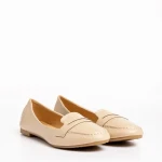 Дамски мокасини  бежови  от еко кожа Adelais