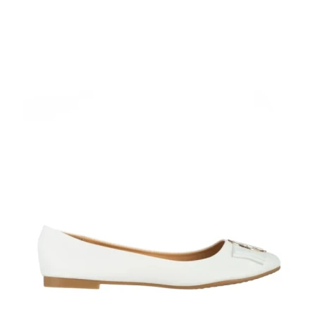 Дамски мокасини  бели  от еко кожа Aelita
