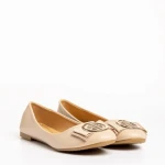 Дамски мокасини  бежови  от еко кожа Aelita