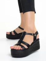 Дамски сандали  Girlhood черни  от естествена кожа  Afroditi