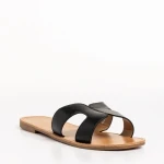 Дамски чехли  черни  от еко кожа  Aveza