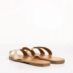 Дамски чехли  златисти  от еко кожа  Aveza