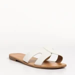 Дамски чехли  бели  от еко кожа  Aveza