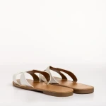 Дамски чехли  бели  от еко кожа  Aveza