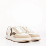 Дамски спортни обувки  бели с бежово  от еко кожа  Criseida