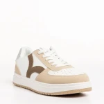 Дамски спортни обувки  бели с бежово  от еко кожа  Criseida