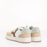 Дамски спортни обувки  бели с бежово  от еко кожа  Criseida