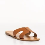 Дамски чехли  камел  от еко кожа  Aveza