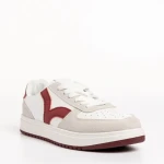 Дамски спортни обувки  бели с грена от еко кожа  Criseida