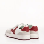 Дамски спортни обувки  бели с грена от еко кожа  Criseida