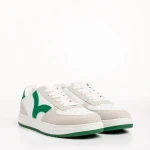 Дамски спортни обувки  бели със зелено от еко кожа  Criseida