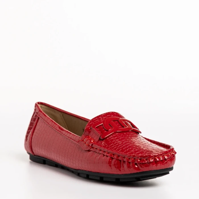 Дамски мокасини  червени  от еко кожа  Terrance